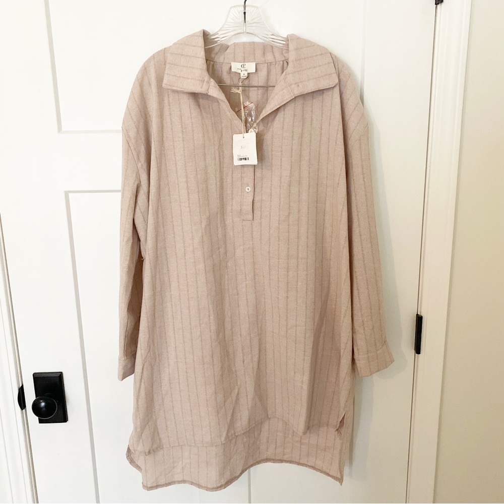 NWT P Cill light pink oversized shirt dress size small